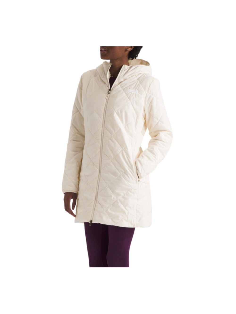 The North Face Shady Glade Women XL White Dune Insulated Hooded Parka NWT